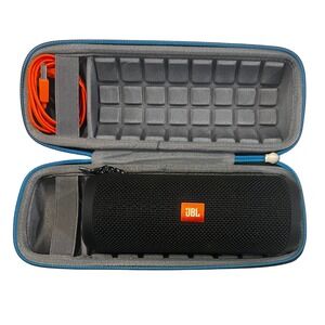 JBL Flip 4 Bluetooth Portable Speaker Black with Bayval Hard Case and Cable